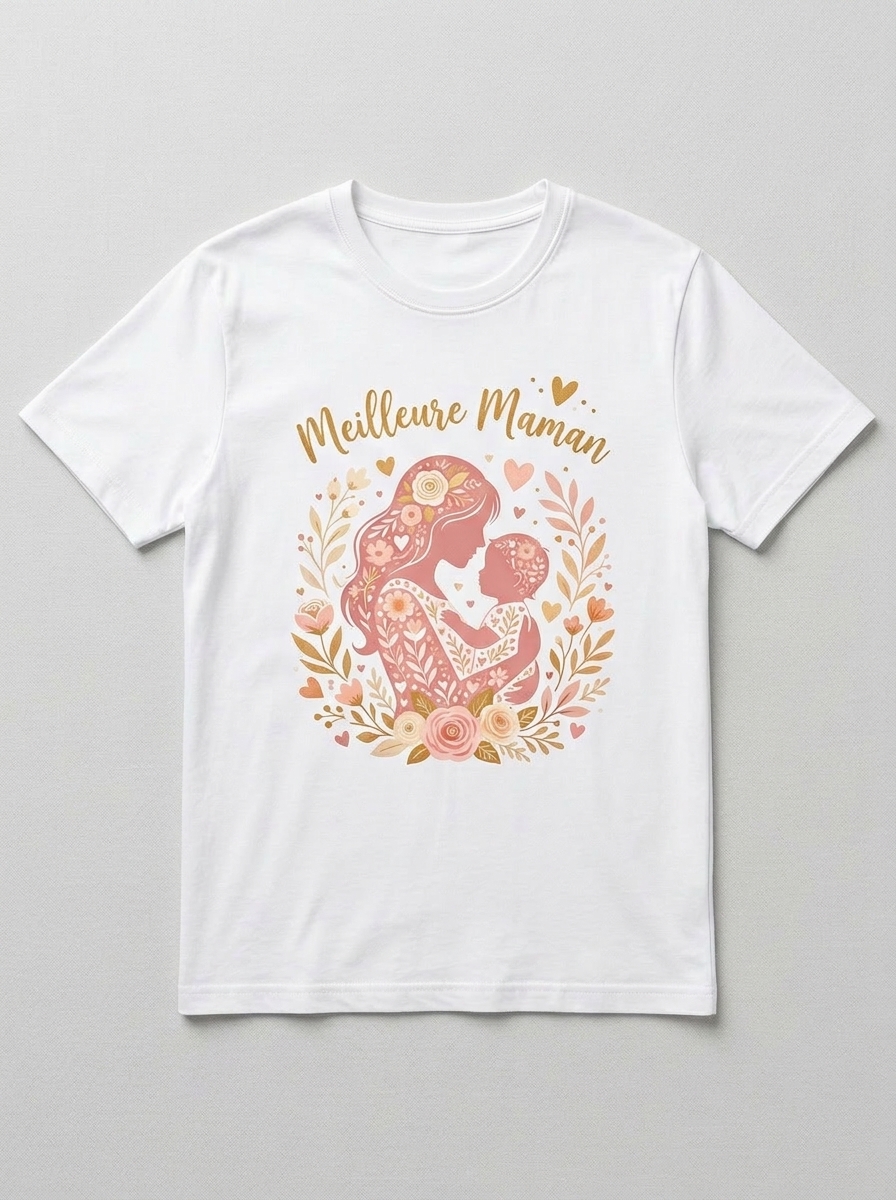 White_t-shirt_Meilleure_Maman_202605292203 T-shirt Fête des Mères – Image 1