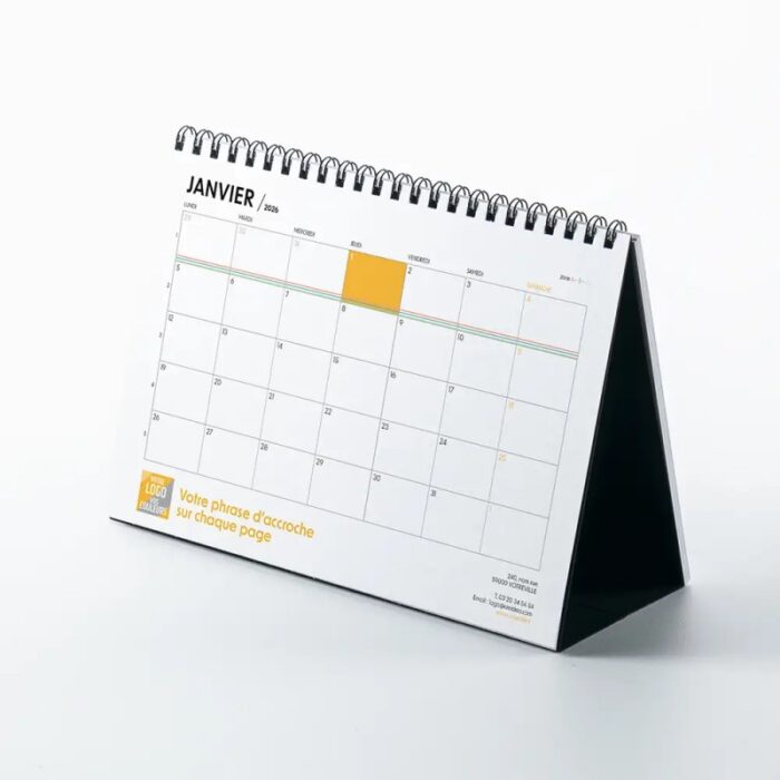 Calendrier chevalet A5 luxe miroir (21x15 cm) personnalisé - Vos photos – Image 4