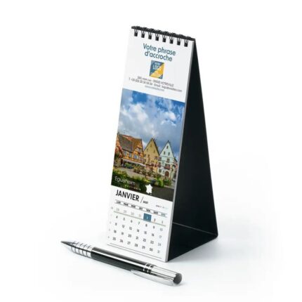 Calendrier chevalet vertical (21x7,5 cm) personnalisé