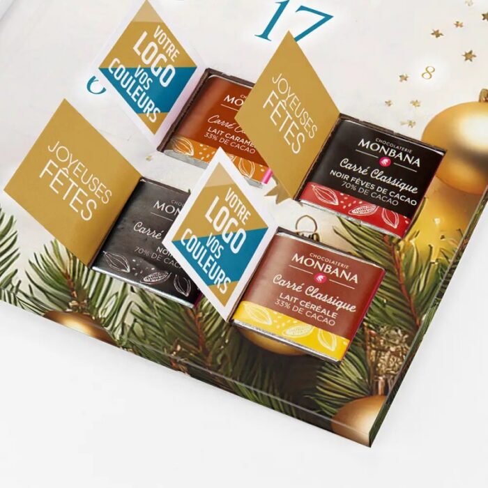 Carte de vœux personnalisée avec chocolats - Pétales Kraft – Image 4