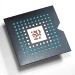 Carte de vœux personnalisée étui gris découpes carrées - Coffret – Image 2