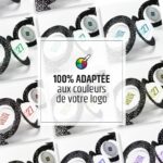 Carte de vœux ronde personnalisée découpe et dorure - Multiscope – Image 2